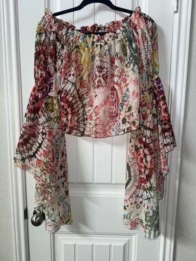 Live 4 Truth  Boho Off-the-Shoulder Bell Sleeve‎ Crop Top fairy festival